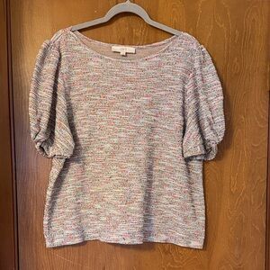 LOFT Colorful Textured Knit Blouse
